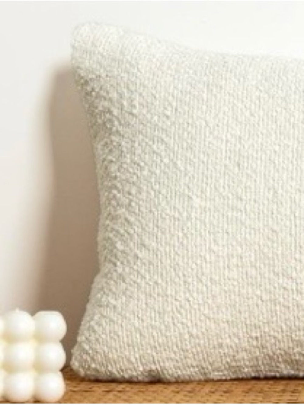 Boucle Lumbar Pillow Cover Rectangular 16x24” CREAM - Picture 2 of 11